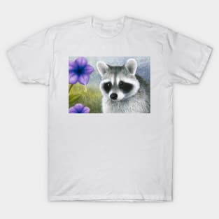 Raccoon 20 Purple Flower T-Shirt